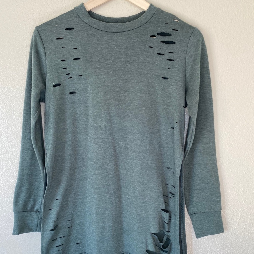 Jade Comfy ripped high low sweater